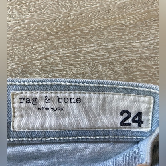 Rag & Bone Designer Denim Dre Slim Boyfriend Jeans Light Wash Blue Ashling 24 - Picture 9 of 13